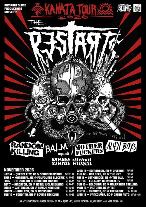 The Restarts / Random Killing / B.A.L.M. Squad / Motherfuckers / Alien Boys / Mean Bikini