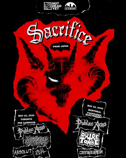 Sacrifice (Japon) + Public Acid + Outre-Tombe + Dissimulator | Samedi 23 mai 2026