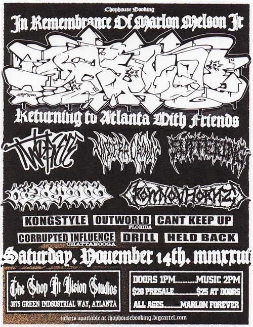 MARLON MEMORIAL: .38SNUB + TWO PIECE (FL) + VISCERA CROWN (DE)  + SUFFERING (ID) + FRIENDS