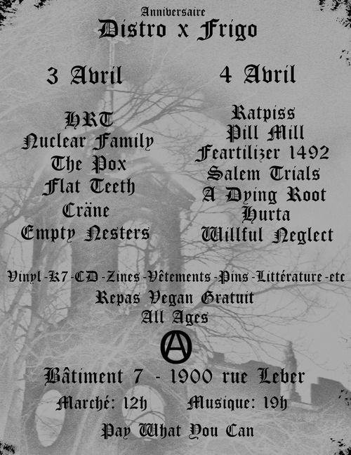 Anniversaire Distro X Frigo - vendredi