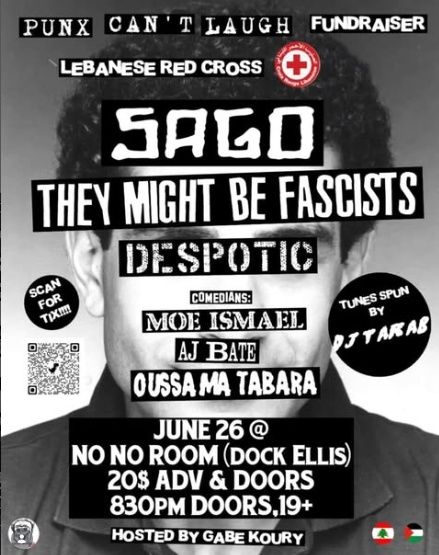 Punk can't laugh fundraiser for Lebanese Red Cross