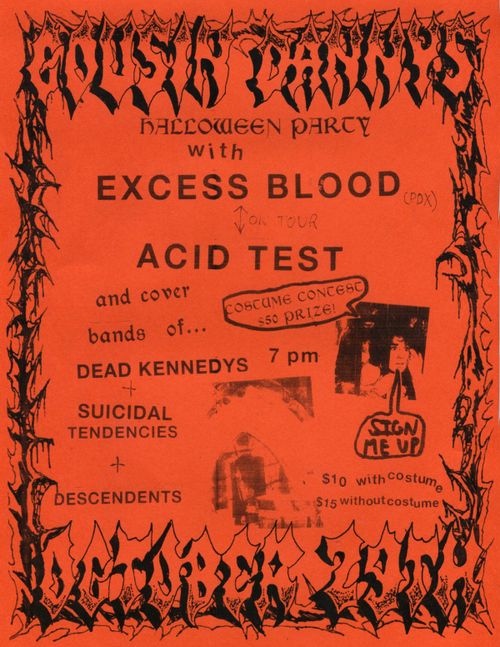 EXCESS BLOOD (PDX), ACID TEST, COVER BANDS
