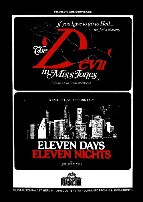 Pleasure Dome: ELEVEN DAYS, ELEVEN NIGHTS (IT 1987, R: Joe D’Amato, 35mm, DF) & THE DEVIL IN MISS JONES (US 1973, R: Gerard Damiano, 16mm, OV)