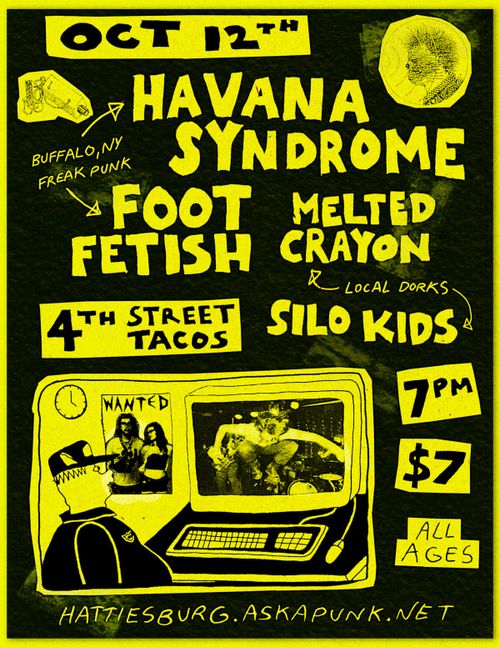 HAVANA SYNDROME (Buffalo), FOOT FETISH (Buffalo), MELTED CRAYON, SILO KIDS