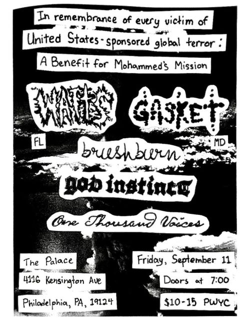 WATTS, GASKET, BRUSHBURN, GOD INSTINCT, ONE THOUSAND VOICES