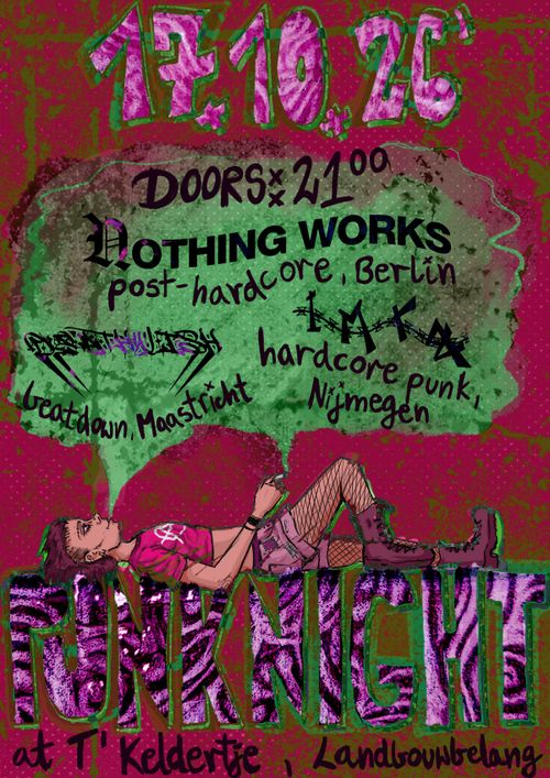 RTV presents: Nothing Works (post hc, Berlin) + Imra (hc punk, Nijmegen) + Deatwish (beatdown, Maastricht)