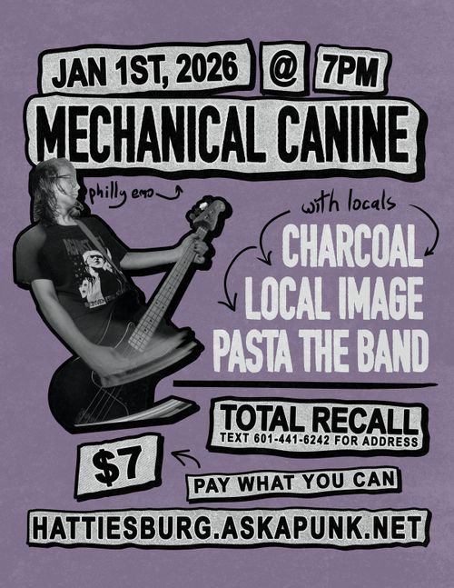 MECHANICAL CANINE (philly), CHARCOAL, LOCAL IMAGE, PASTA THE BAND