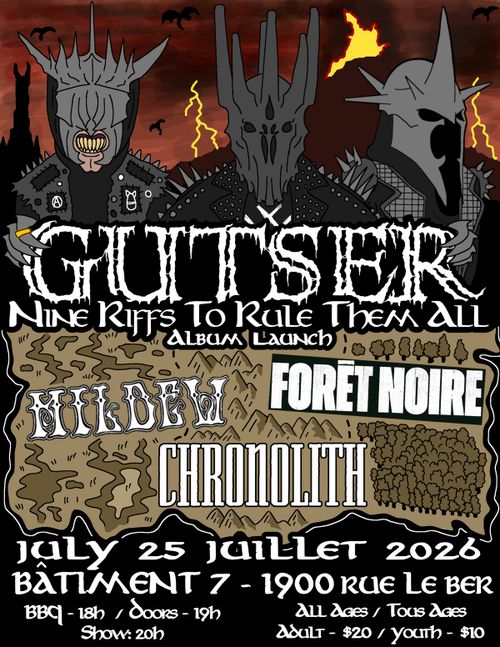 Gutser album launch w/ Forêt Noire + Chronolith + Mildew