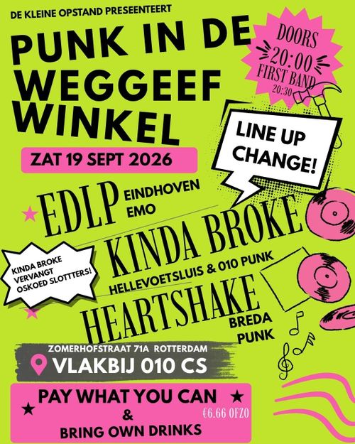 Avondje Punk: EDLP, Heartshake, Kinda Broke