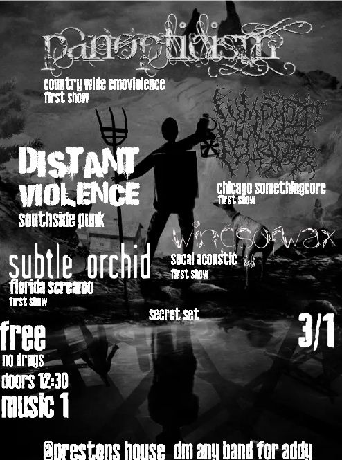 mixed screamo and hardcore bill