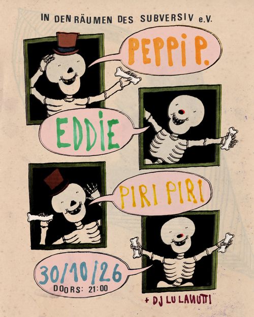 Peppi P., Eddie und Piri Piri in den Räumen des Subversiv e.V.