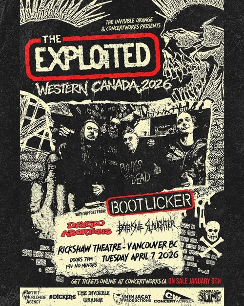 The Exploited, Dayglo Abortions, Bootlicker, Extensive Slaughter