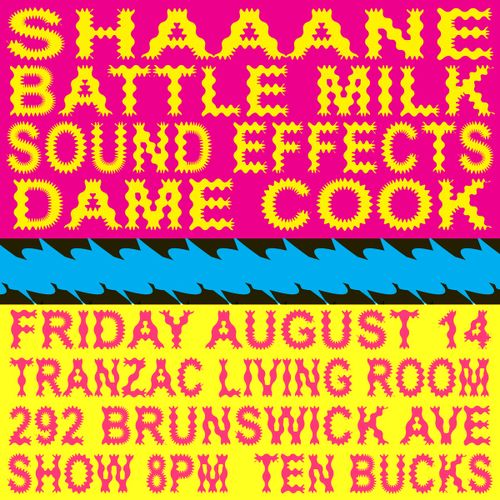 Shaaane, Battle Milk, Sound Effects, Dame Cook